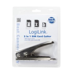LogiLink 2 in 1 Sim Card Cutter - Easy & Precise SIM Card Trimming Tool for Perfect Fit (WZ0026)
